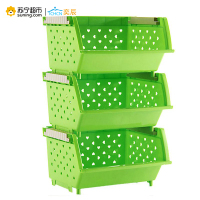 奕辰 加厚可叠加水果筐缕空爱心收纳筐置物架