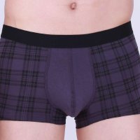 健将竹纤维拼色明筋男平脚裤单条袋装J8067紫色