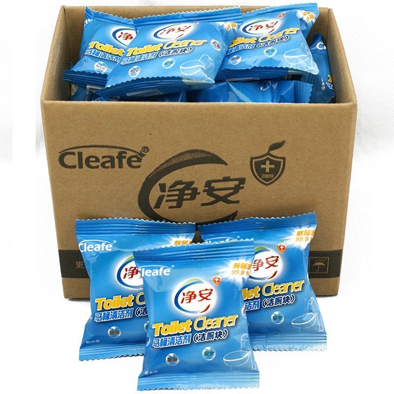 净安(cleafe)马桶清洁剂 洁厕剂 蓝泡泡洁厕块(松木香) 50g*20袋/盒