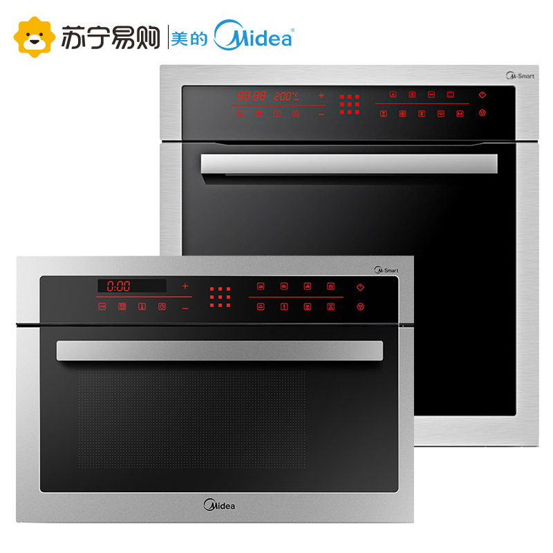 美的(Midea)嵌入式电烤箱+电蒸炉/蒸箱 绅士系列 TPN26MSS-SSL ET1065SS-80SE 触屏控制
