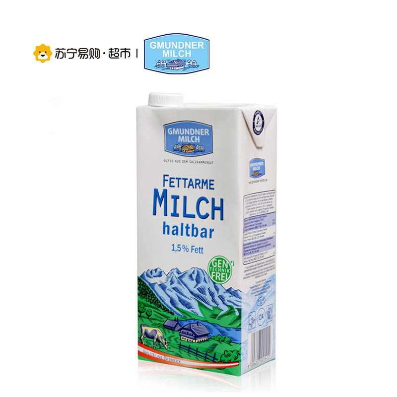 格梦顿 部分脱脂纯牛奶1L*12/箱 奥地利进口