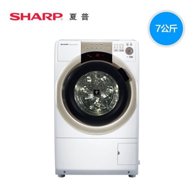 夏普(SHARP)XQG70-8755W-N 7公斤 变频斜式滚筒洗衣机衣物烘干水温调节