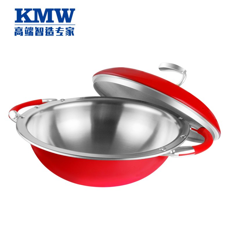 KMW绿鼎汤锅(中国红)Gpotl21-12 德锅具品牌品质 绒光工艺 304不锈钢汤锅火锅两用 多功能锅 炫彩易清洁