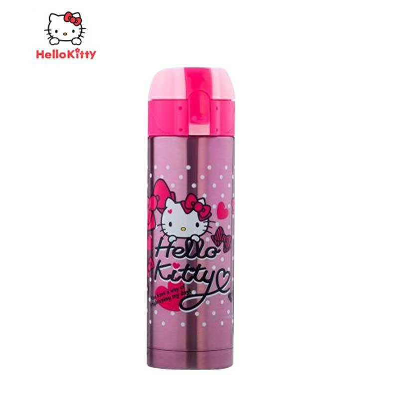 Hello Kitty 凯蒂猫 清雅随饮杯 透明粉300ml