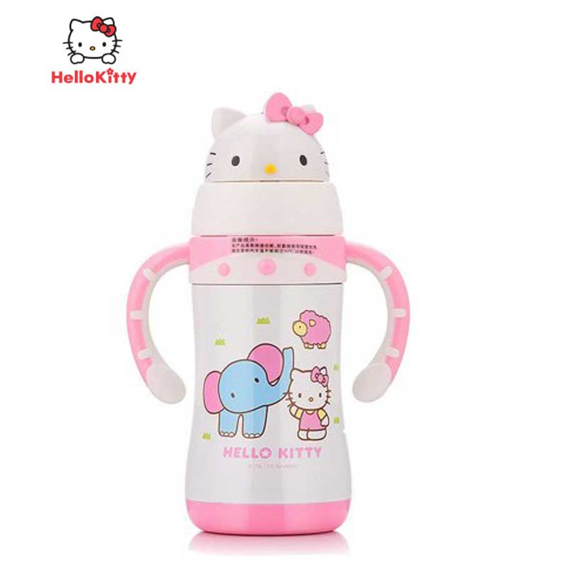 HelloKitty 凯蒂猫 卡通儿童学饮杯 不锈钢 白色220ml高清大图