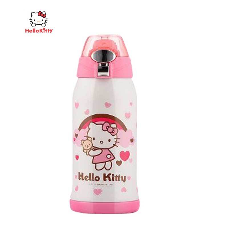 HelloKitty 凯蒂猫 时尚宽嘴吸管壶 不锈钢 白色600ml