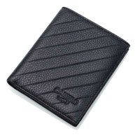 卡帝乐鳄鱼(CARTELO) 牛皮革短款男士钱夹钱包CAC292248-2E黑色