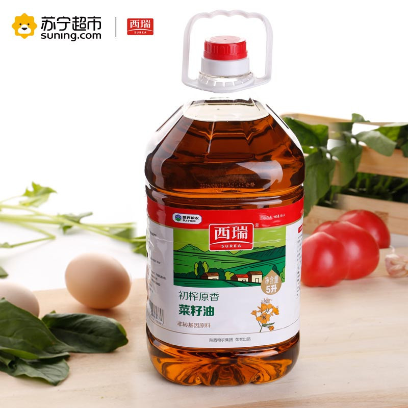 西瑞(SUREA)初榨原香菜籽油 食用油 5L/桶 非转基因食用油 物理压榨 初榨纯正 粮农出品