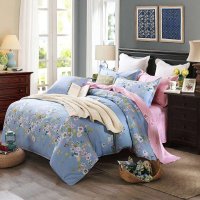 迎馨家纺 全棉纯棉四件套单双人床品套件床单被套床上用品 花语浓浓