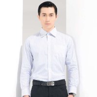 阿仕顿 秋季男士时尚休闲蓝色小方领长袖衬衫 AW15314049