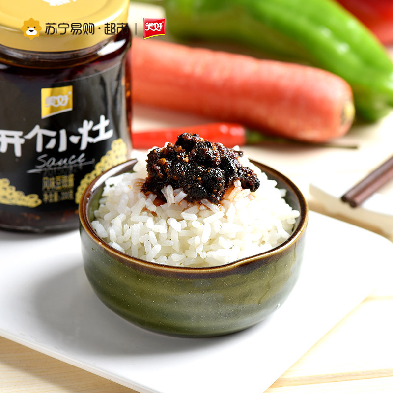[苏宁易购超市]开个小灶风味豆豉酱200g