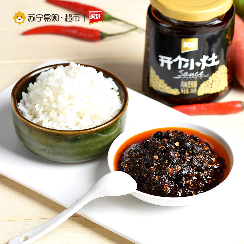 [苏宁易购超市]开个小灶风味豆豉酱200g