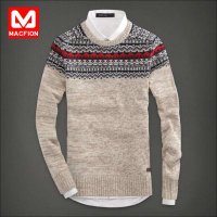迈克.菲恩MACFION男士韩版修身时尚套头针织衫毛衣15028