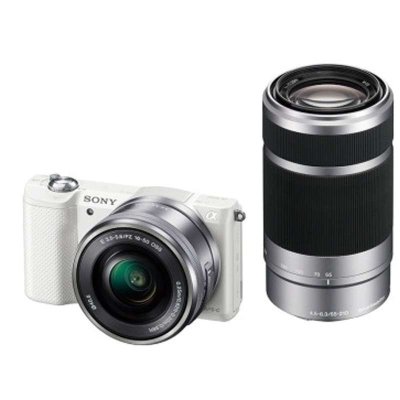 索尼(SONY)ILCE-5100Y A5100 微单相机 双镜头套装 白色(16-50mm+55-210mm )