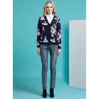 MAREUNROLS宝蓝色长袖提花小外套9420009