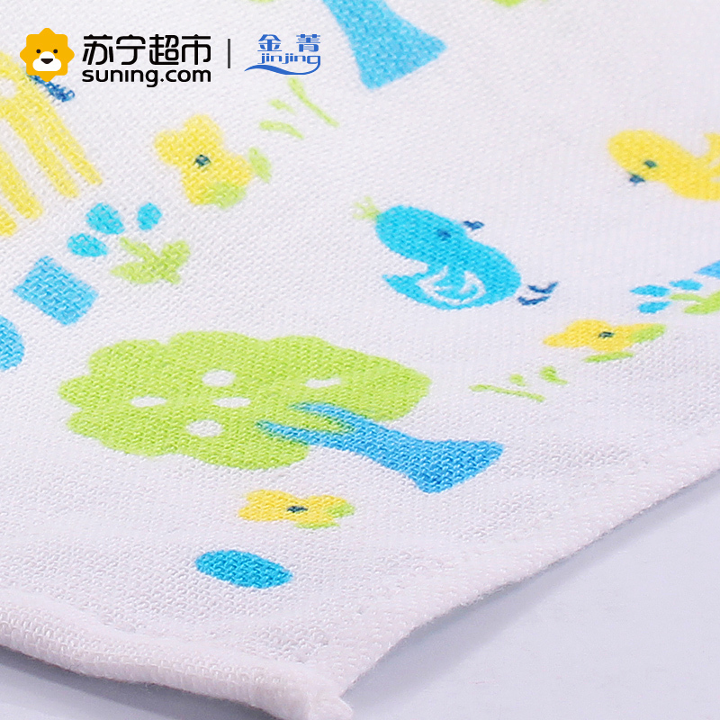 金菁(jinjing )全棉纱布方巾5条装 纯棉吸水易干 宝宝适用 搭配色 23*23CM 25*25