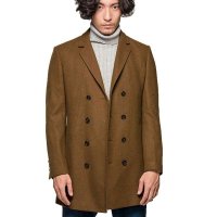 棕色皇家炽辉羊毛呢大衣