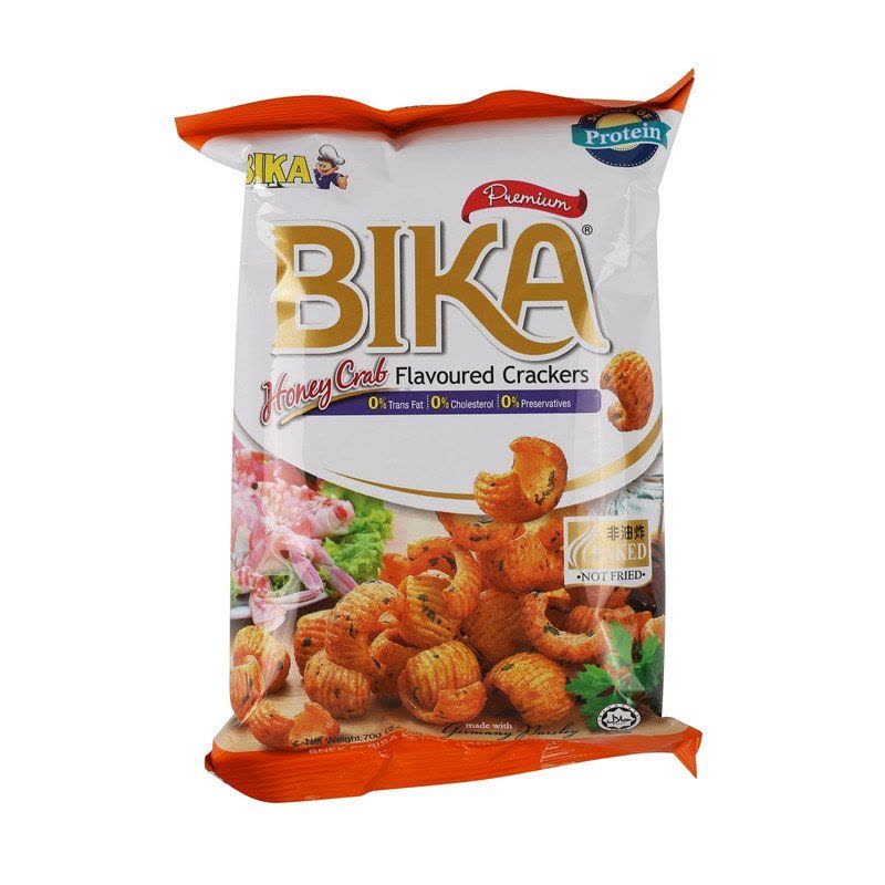 马来西亚进口 BIKA 蜜糖蟹味酥 70g图片