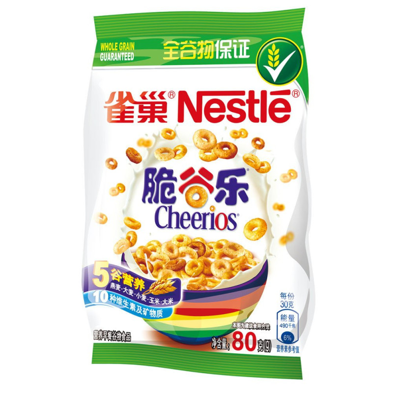 [苏宁超市]雀巢(Nestle)谷物早餐脆谷乐80g/袋装 即食