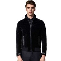 ICE 男装黑色短款立领纯色铆钉修身休闲外套 8314433044