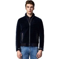 ICE 男装蓝色短款立领纯色铆钉修身休闲外套 8314433044