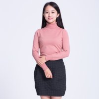 开顺2015冬季修身纯色针织套衫k21wt135皮红色