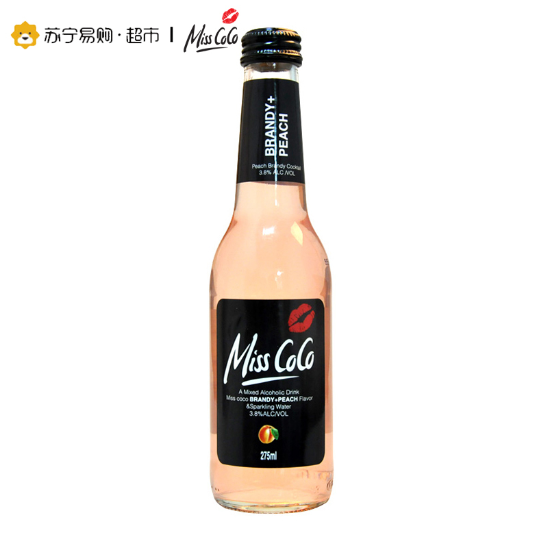 Miss CoCo水蜜桃味白兰地预调鸡尾酒275ml 澳大利亚进口色泽鲜艳,清爽恬淡