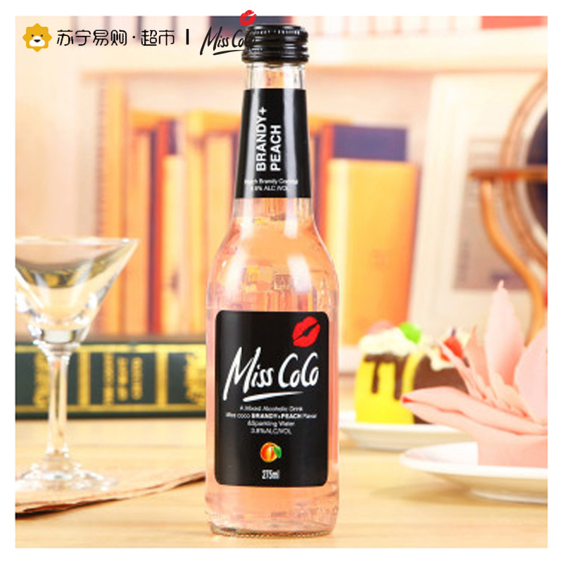Miss CoCo水蜜桃味白兰地预调鸡尾酒275ml 澳大利亚进口色泽鲜艳,清爽恬淡