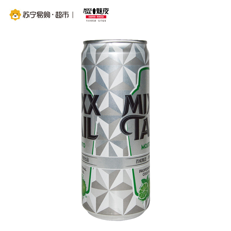 【苏宁易购超市】Mixxtail/魅夜预调鸡尾酒 莫吉托3.8度 310ml/听装