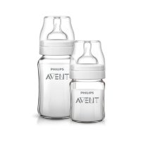 新安怡宽口径经典玻璃奶瓶新生儿套装SCF647/57