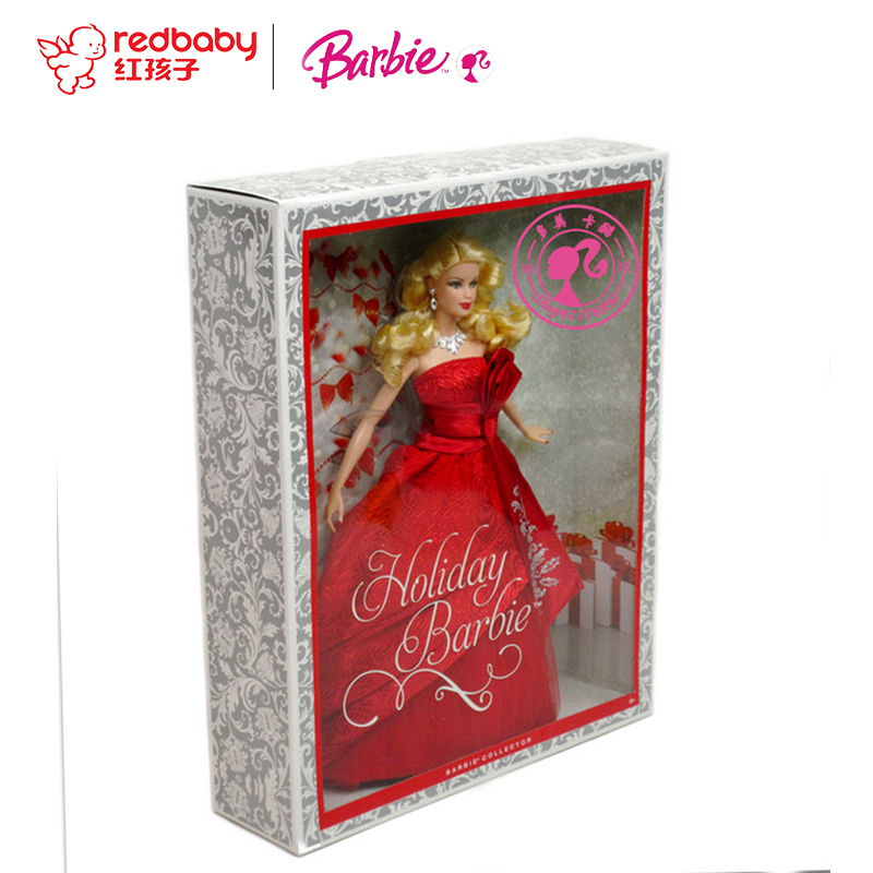 芭比 Barbie 珍藏限量版 假日芭比 红色礼服 尊贵收藏 W3465