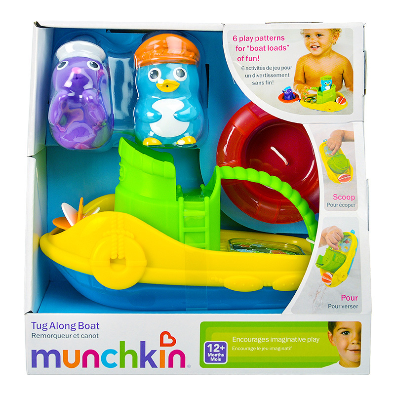 满趣健munchkin 动物小拖船洗澡玩具
