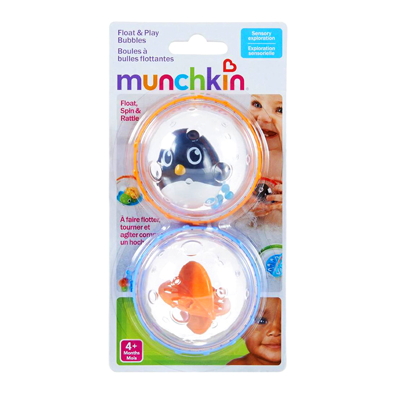 美国munchkin麦肯齐满趣健益智漂浮水泡泡小圆球洗澡玩具2个装