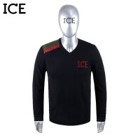 ICE 黑色男士V领羊毛衫 8312352018