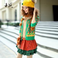 禾苑2015秋款韩版两件套冬裙早秋套装裙秋冬毛衣连衣裙毛呢套裙 潮 6958