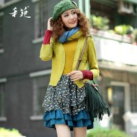 禾苑2015新款秋冬针织套装裙两件套长袖冬季时尚毛衣连衣裙 韩版 2779