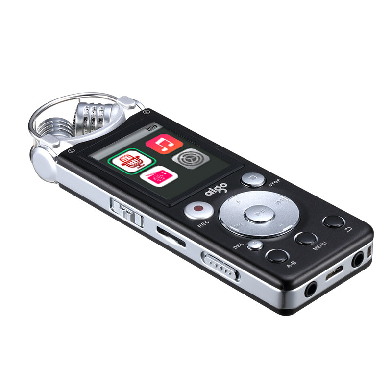 爱国者(aigo) R5599 录音笔专业降噪 双麦克 50米无线录音 HIFI播放 2100H 8G 黑色