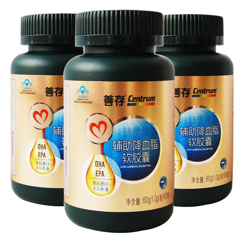 [苏宁超市]Centrum 善存 辅助降血脂软胶囊礼盒装180g(1.0g/粒*60粒*3瓶)
