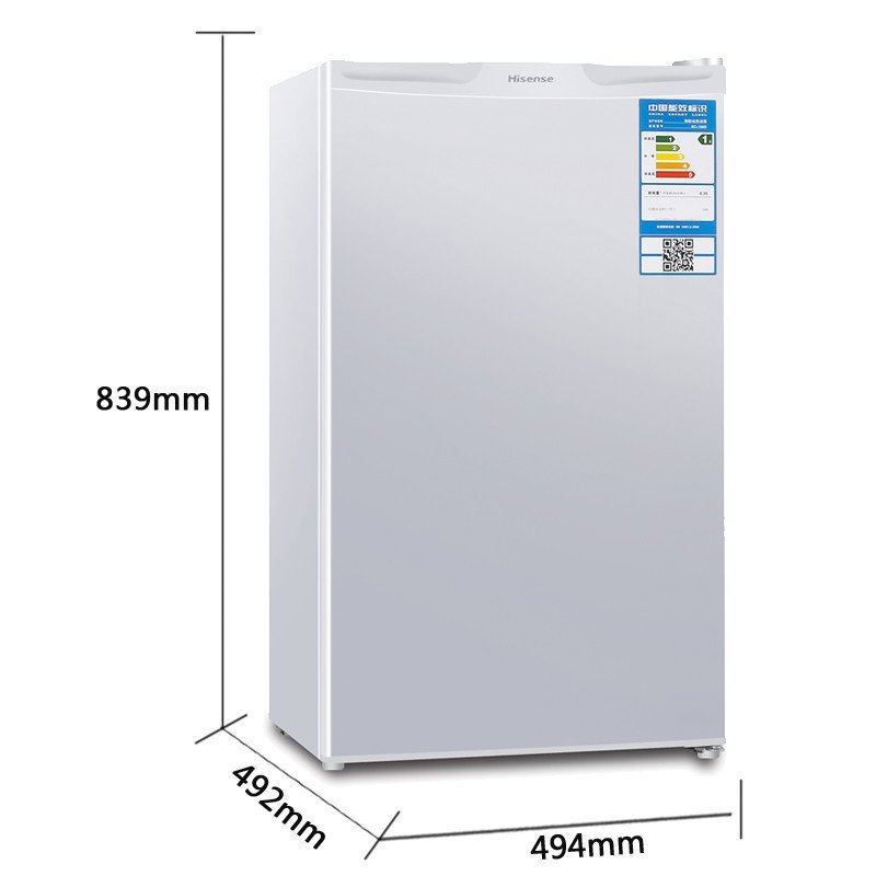 海信(Hisense)BC100S 100升 单门 13升微冻室 小巧玲珑 单身贵族必备(白色)