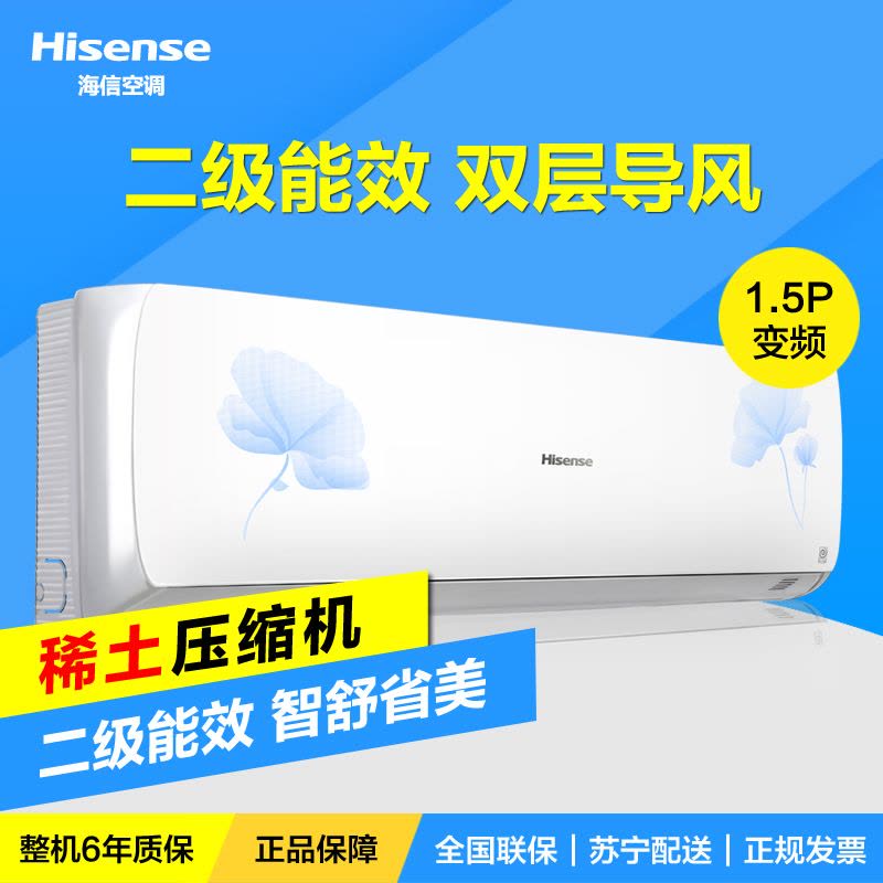 海信(Hisense)1.5匹 冷暖变频二级能效挂机空调 KFR-35GW/A8S318N-A2(1P02)图片