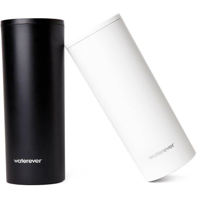 爱拼图（ipinto）智能水杯 APP饮水提醒 LED水温显示 无线充电 waterever W011黑白组合套装
