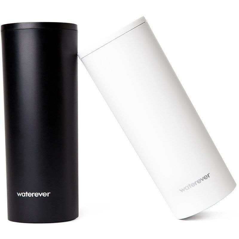 爱拼图（ipinto）智能水杯 APP饮水提醒 LED水温显示 无线充电 waterever W011黑白组合套装图片