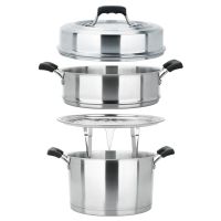 美厨(maxcook)二层蒸锅 不锈钢加厚复底26cm 电磁炉通用 蒸煮两用可叠放 爱家系列MCGJ-AJ026