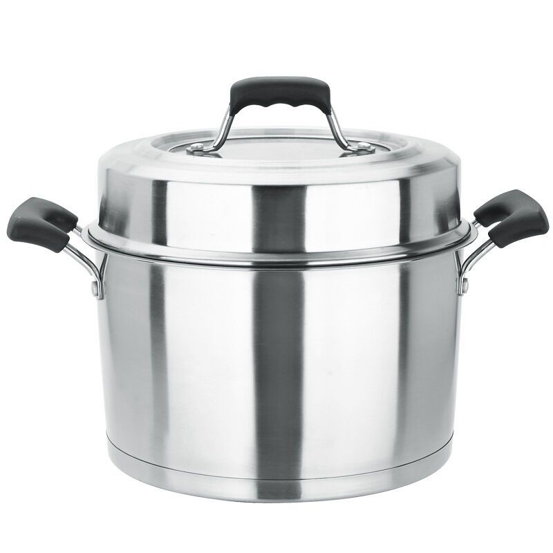 美厨(maxcook)二层蒸锅 不锈钢加厚复底26cm 电磁炉通用 蒸煮两用可叠放 爱家系列MCGJ-AJ026