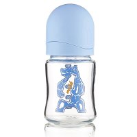新贝宽口径玻璃奶瓶8921新生儿宝宝奶瓶防胀气婴儿玻璃奶瓶150ml (熊宝宝)