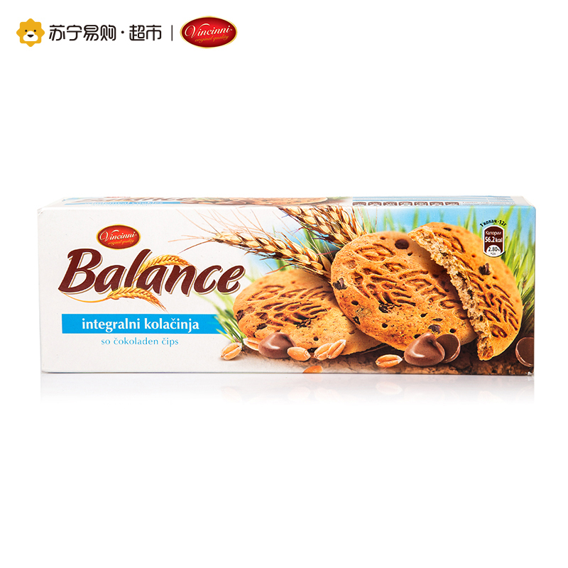 Vincinni芬奇碎巧克力全麦曲奇饼干180g