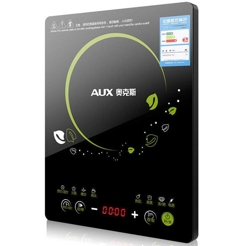 奥克斯(AUX)电磁炉C2005LD 智能触控超薄 防水可预约电磁炉(赠汤锅+炒锅+厨具)