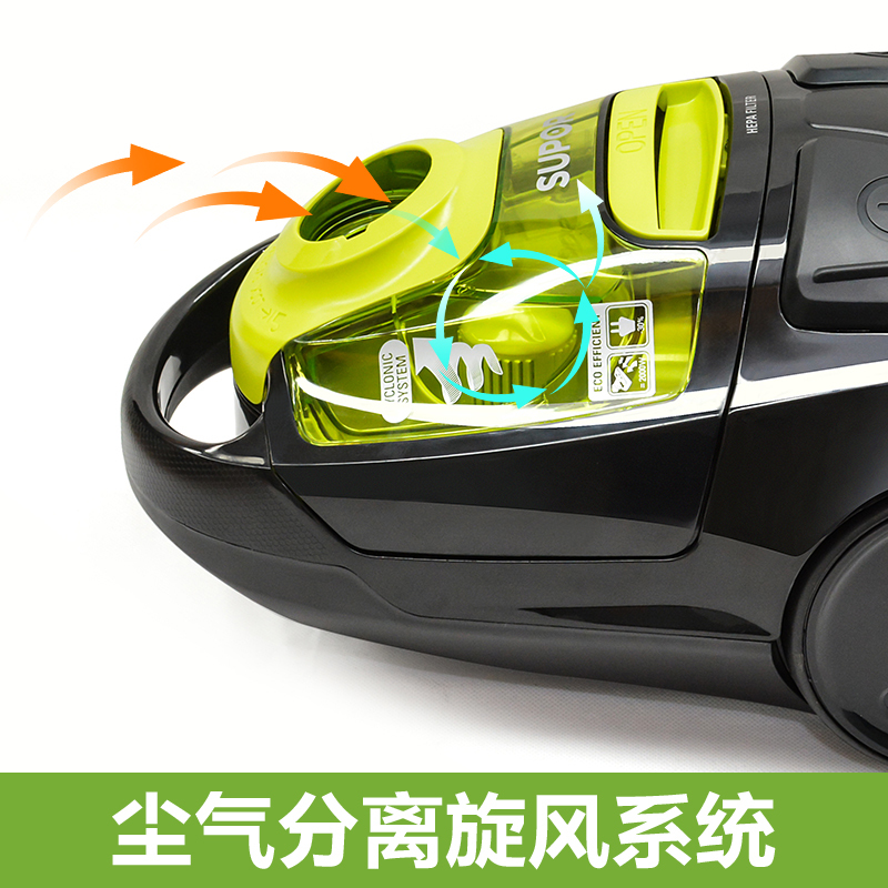苏泊尔(SUPOR)吸尘器 XCL12B03A-12 家用卧式大功率 静音无耗材 多锥旋风 四级过滤除螨吸尘器