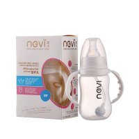 新贝标准口径带手柄吸管PP奶瓶 120ml 耐高温 包邮 8905