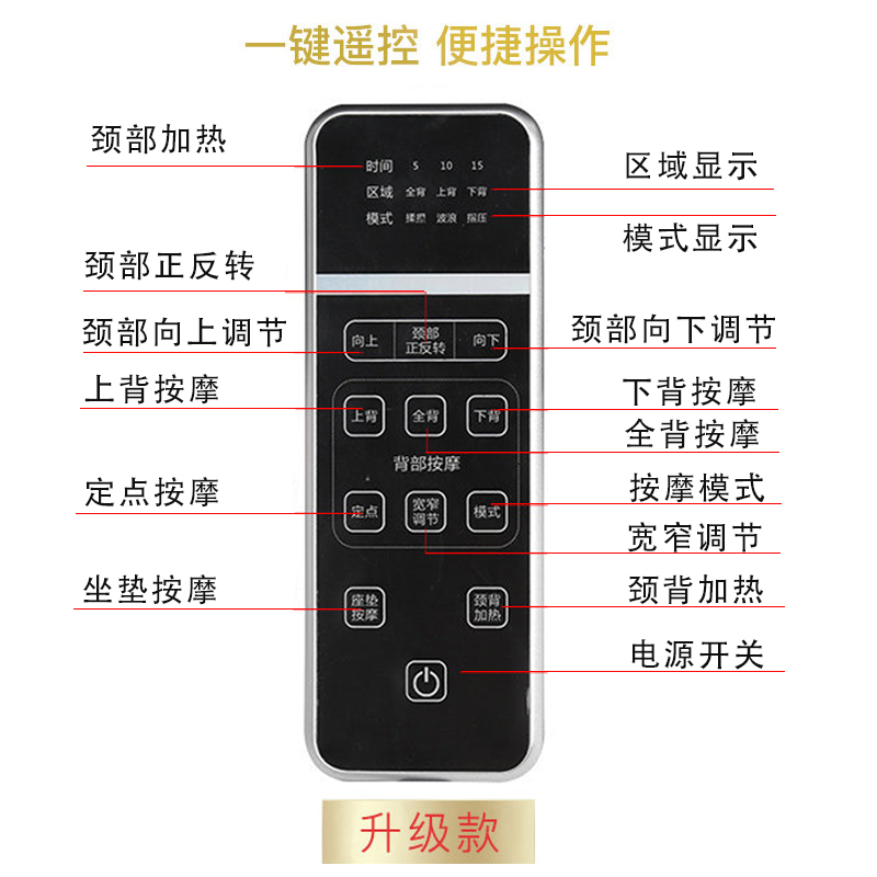 盟迪奥(Mondial)按摩垫80156 颈腰肩部 电加热疗法家车两用恒温热敷揉捏按摩颈部升降调节 推拿按摩靠垫 黑色